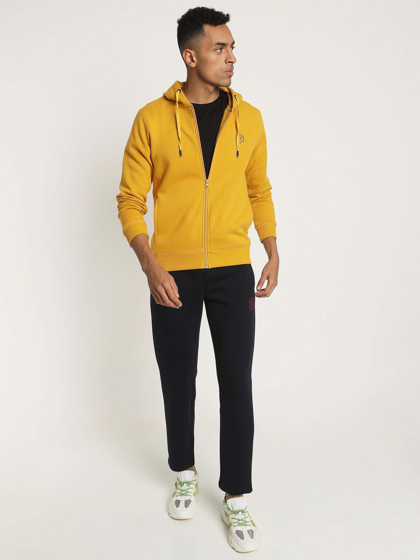 Yellow Fleece Hooded Sweatshirt