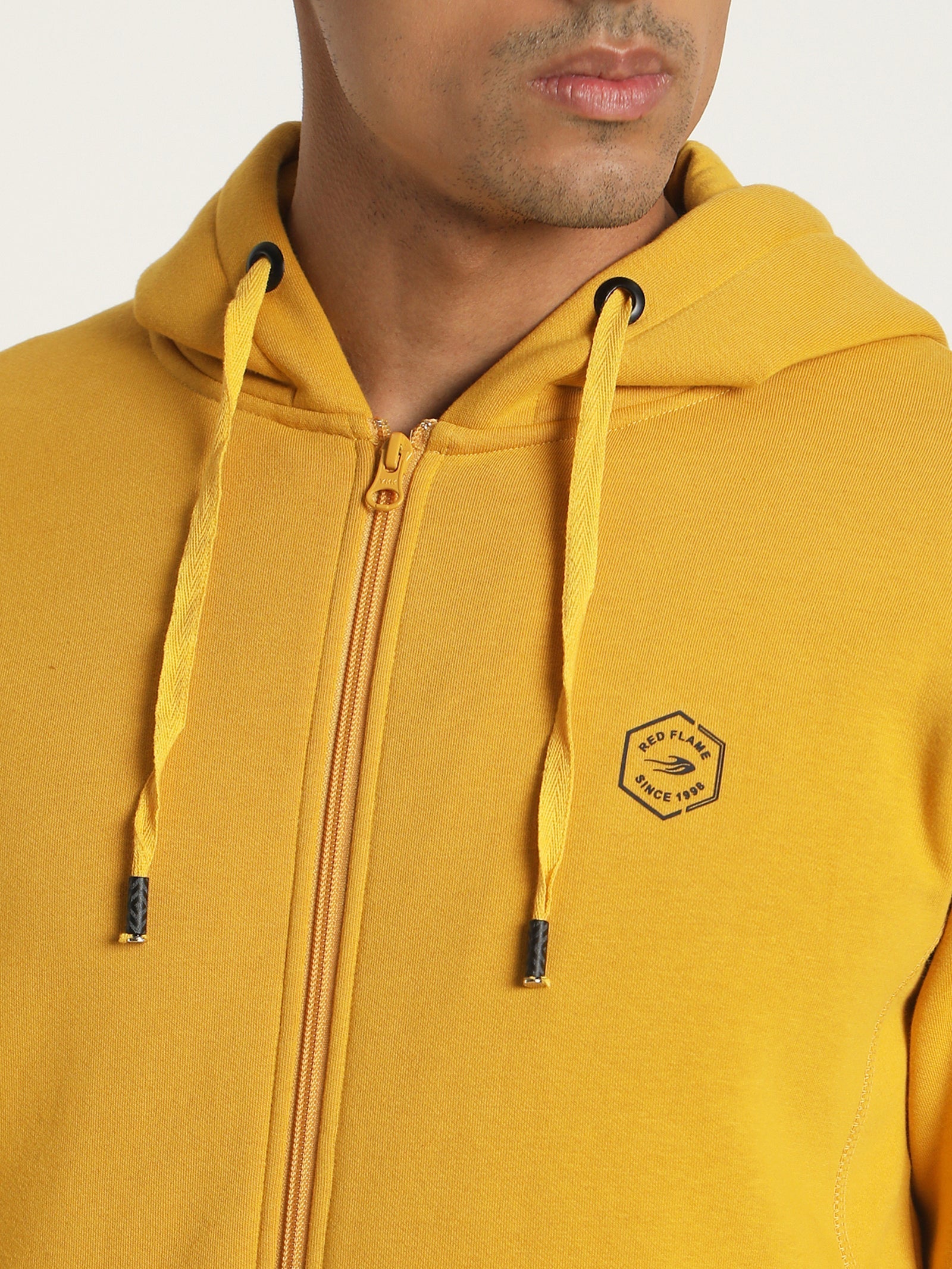 Yellow Fleece Hooded Sweatshirt