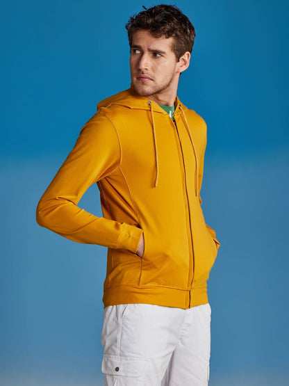 Yellow 4-Way Stretch Hooded Sweatshirt