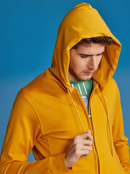 Yellow 4-Way Stretch Hooded Sweatshirt