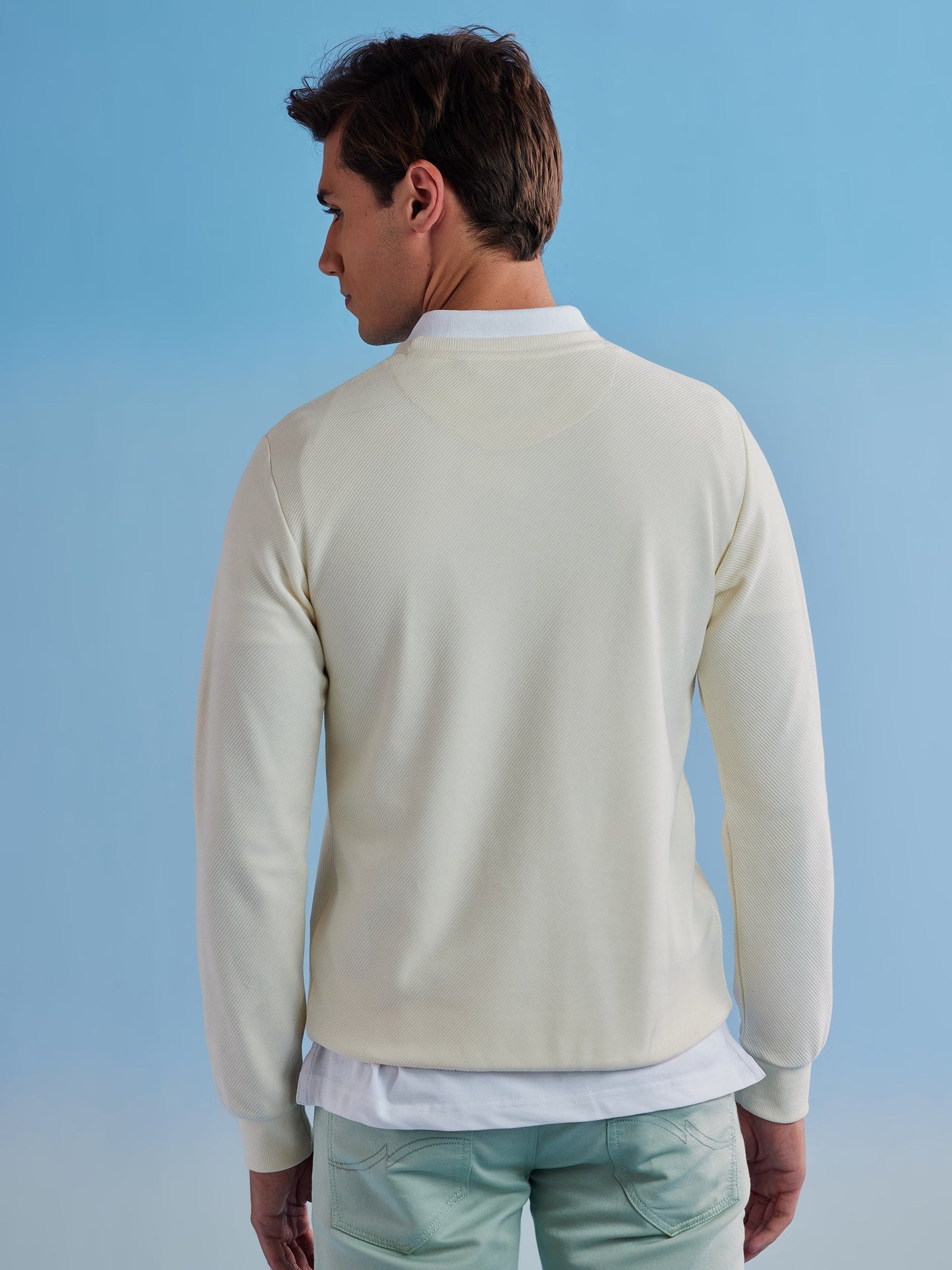 Cream Ottoman Crew Neck Sweatshirt