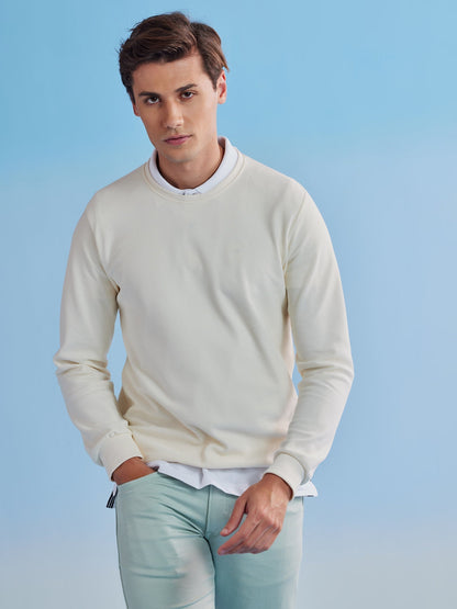 Cream Ottoman Crew Neck Sweatshirt