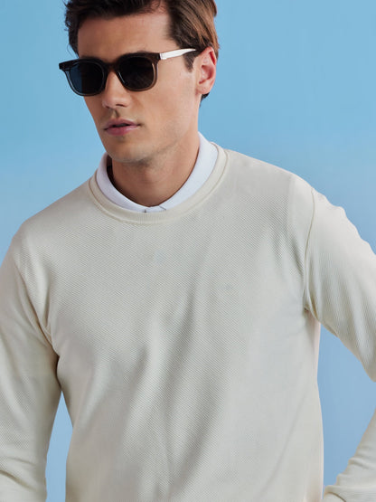 Cream Ottoman Crew Neck Sweatshirt