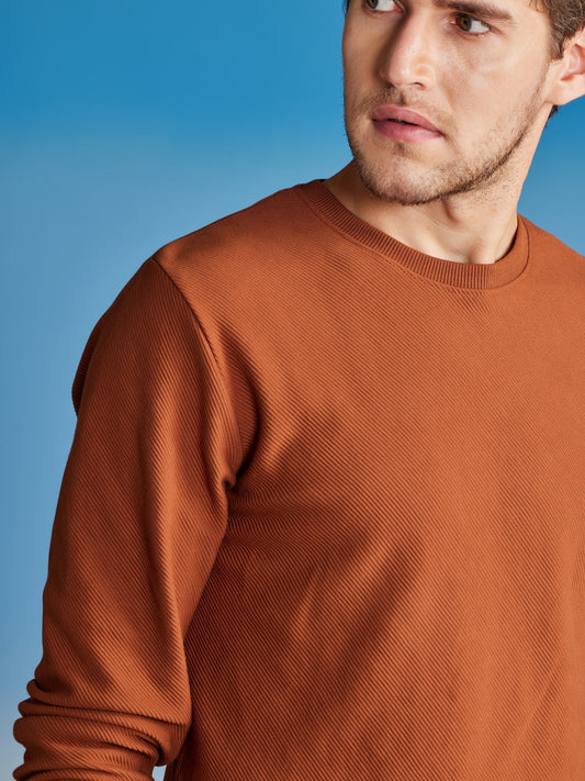 Brown Ottoman Crew Neck Sweatshirt