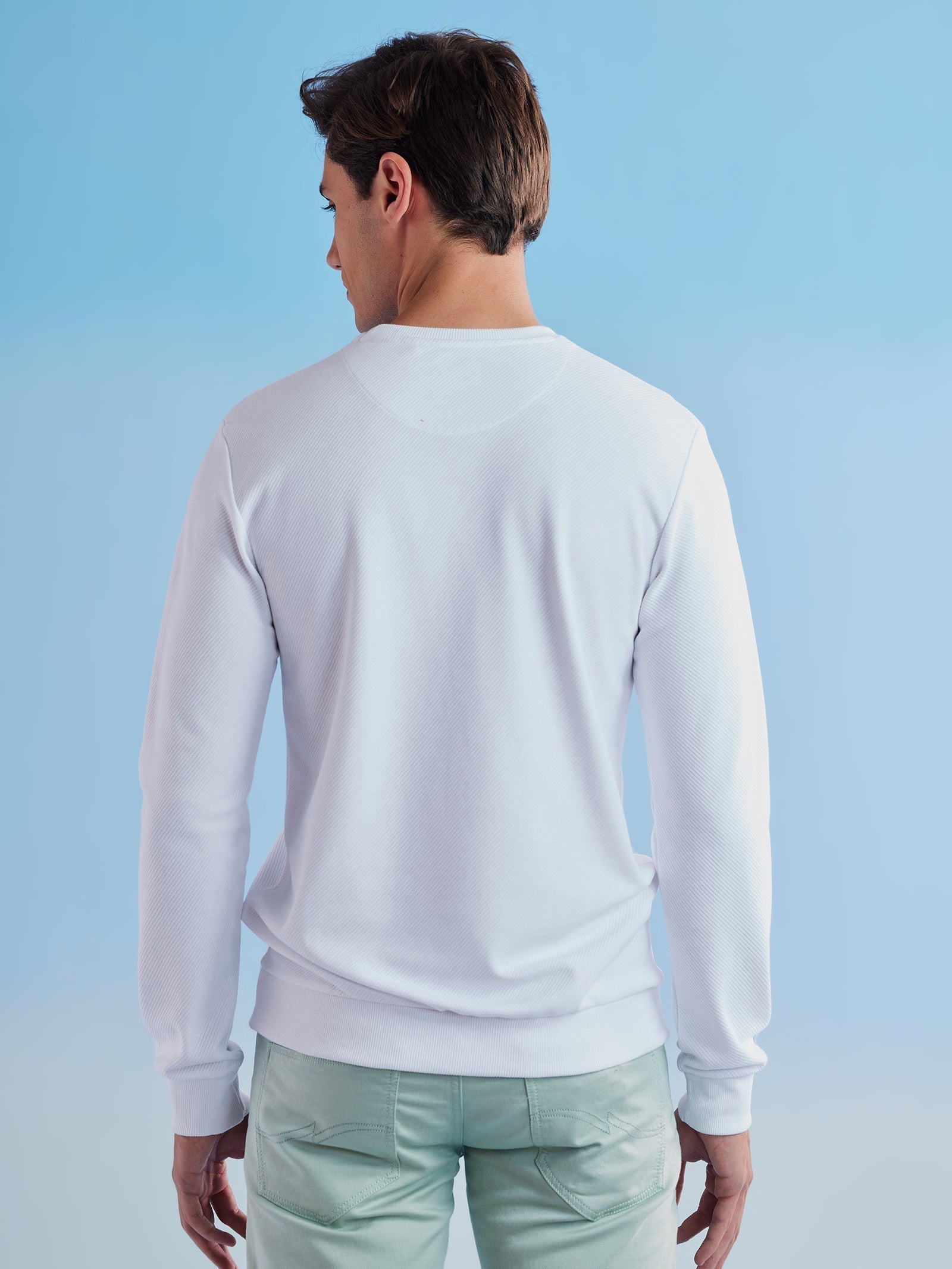 White Ottoman Crew Neck Sweatshirt