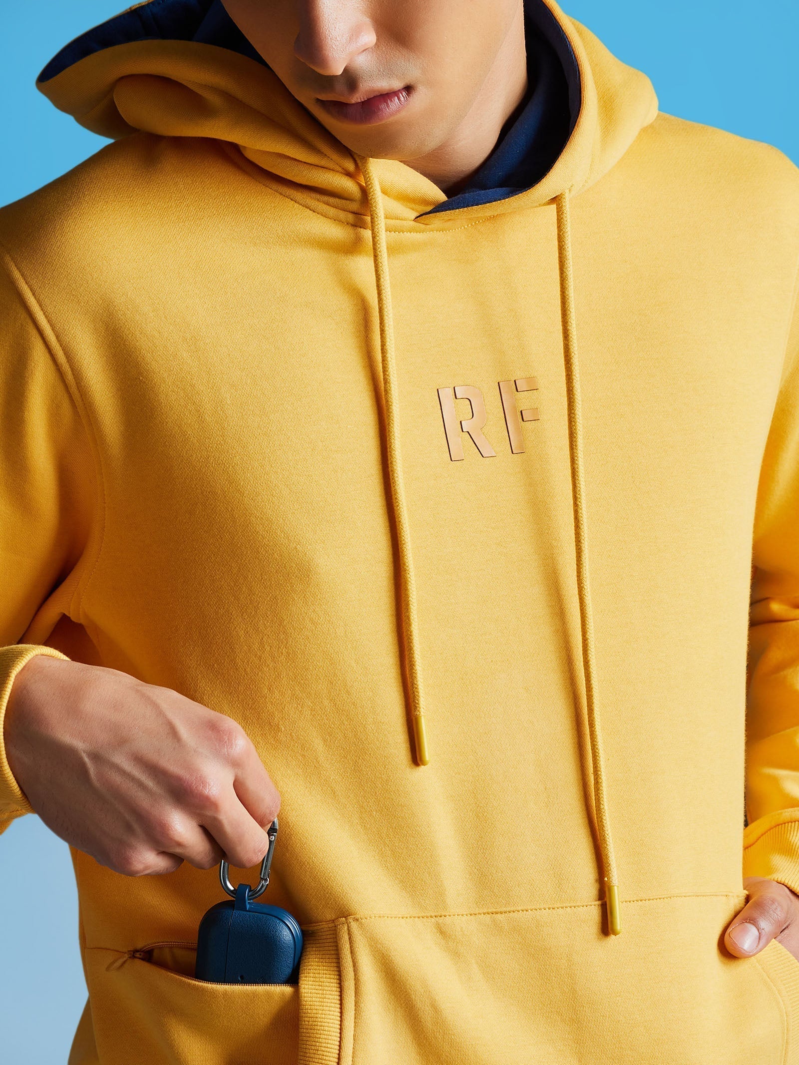 Yellow Fleece Hooded Sweatshirt