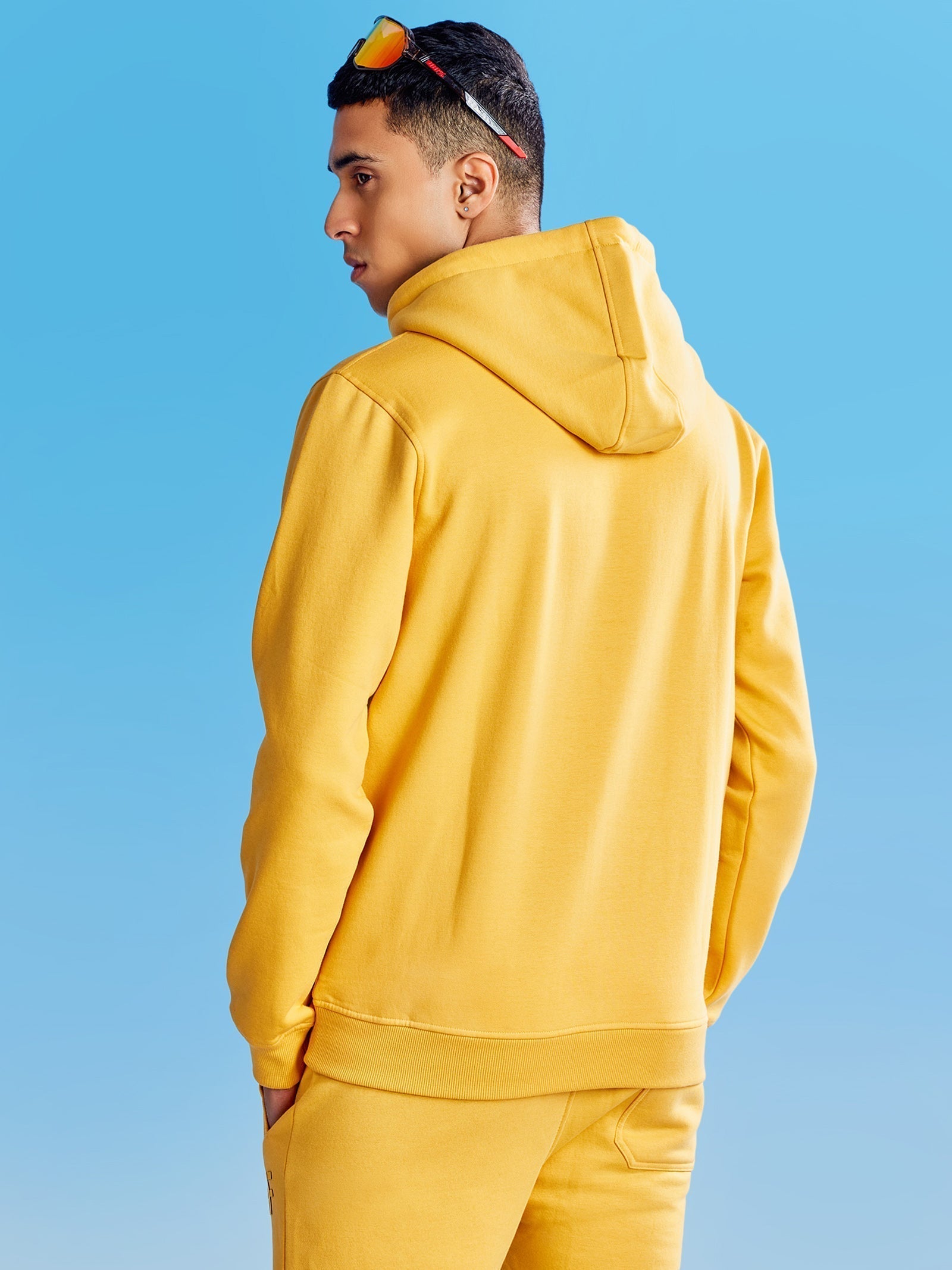 Yellow Fleece Hooded Sweatshirt