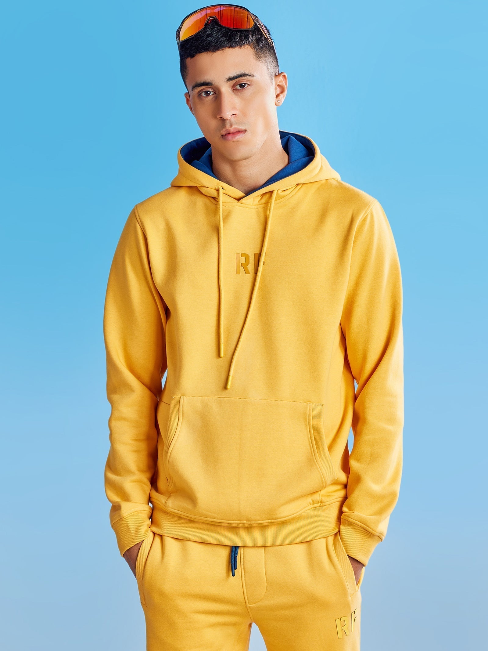 Yellow Fleece Hooded Sweatshirt