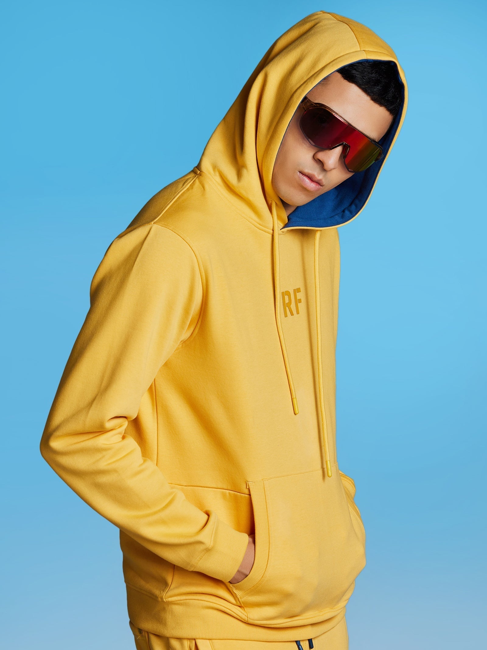 Yellow Fleece Hooded Sweatshirt