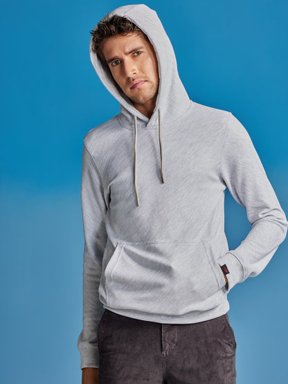 White Ottoman Crew Neck Hooded Sweatshirt