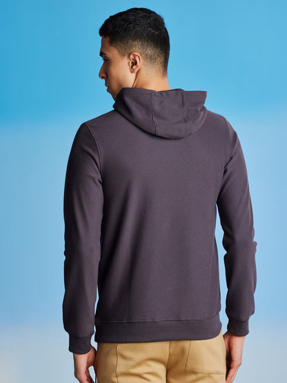 Dark Grey Ottoman Crew Neck Hooded Sweatshirt