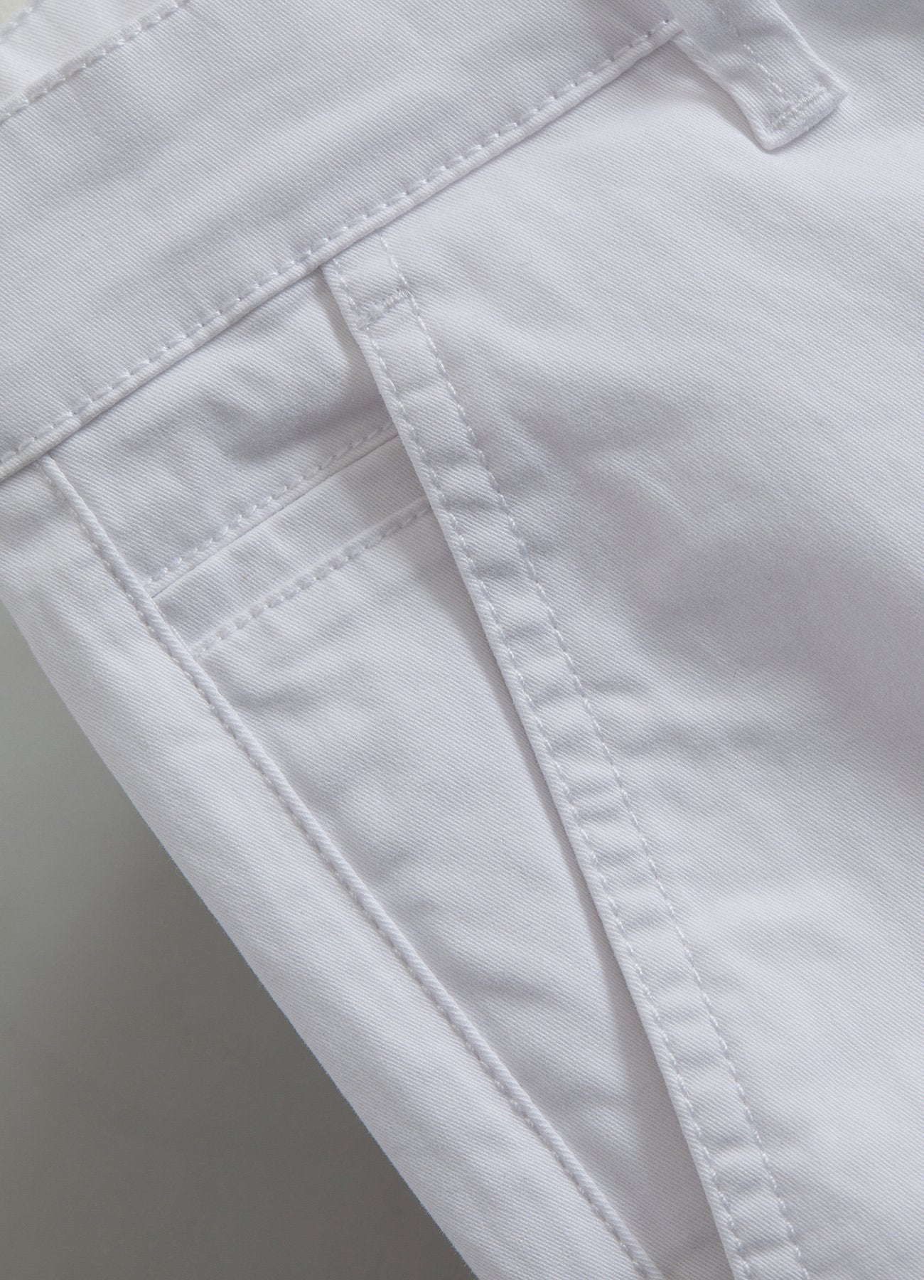 White Solid Stretch Slim Fit Trouser