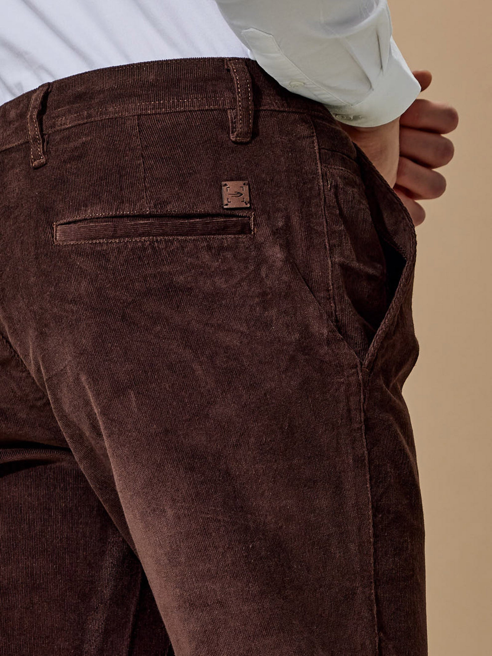 Brown Corduroy Stretch Relax Fit Trouser