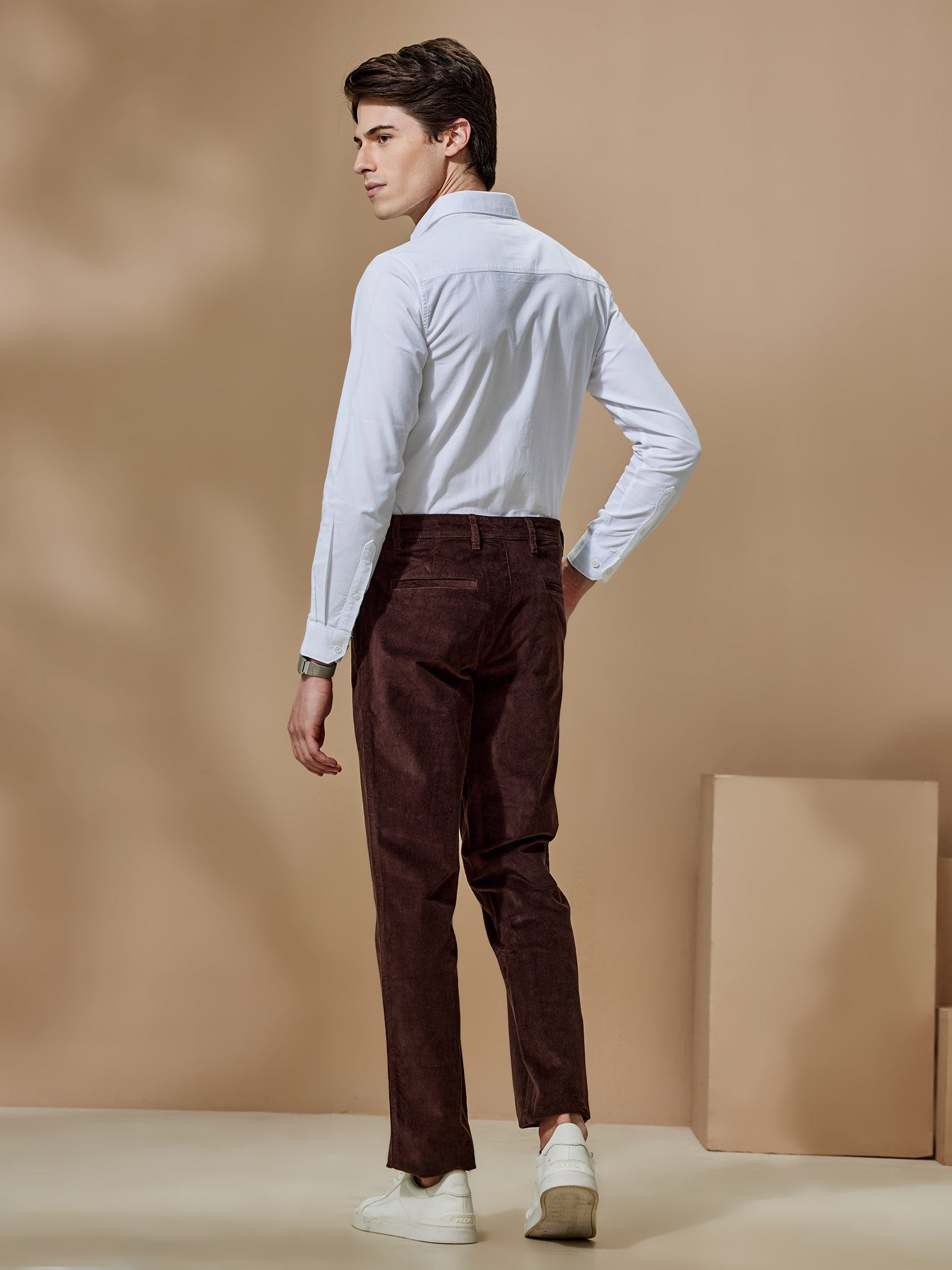 Brown Corduroy Stretch Relax Fit Trouser