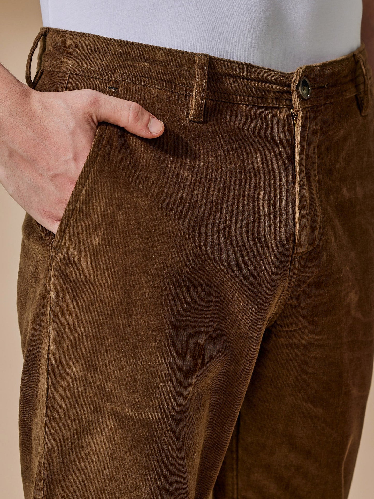 Brown Corduroy Stretch Relax Fit Trouser