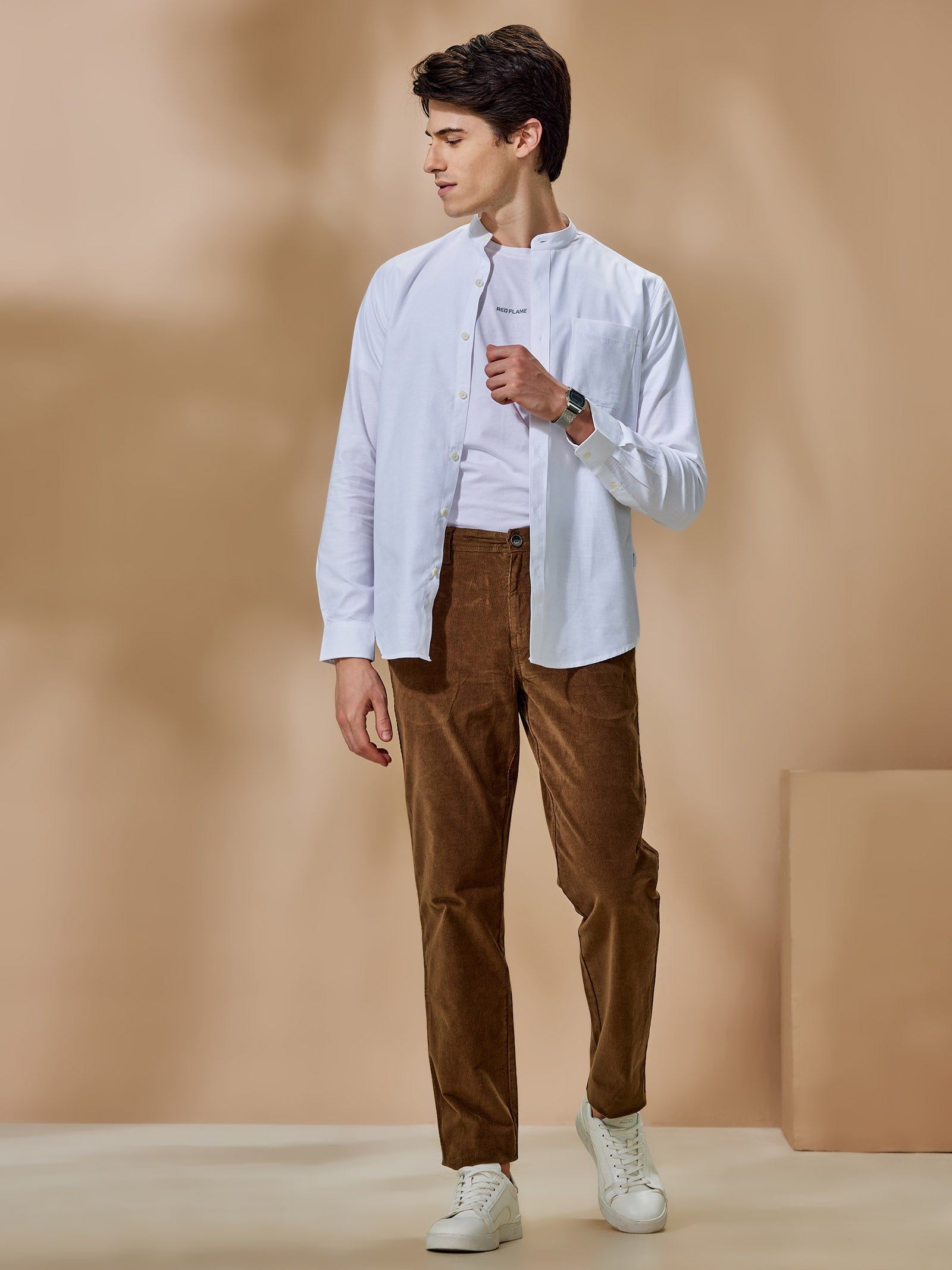 Brown Corduroy Stretch Relax Fit Trouser