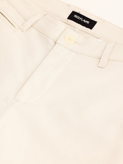 Cream Stretch Slim Fit Trouser