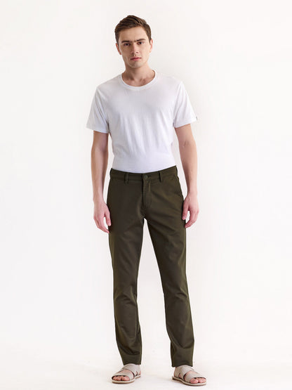 Brown Stretch Slim Fit Trouser