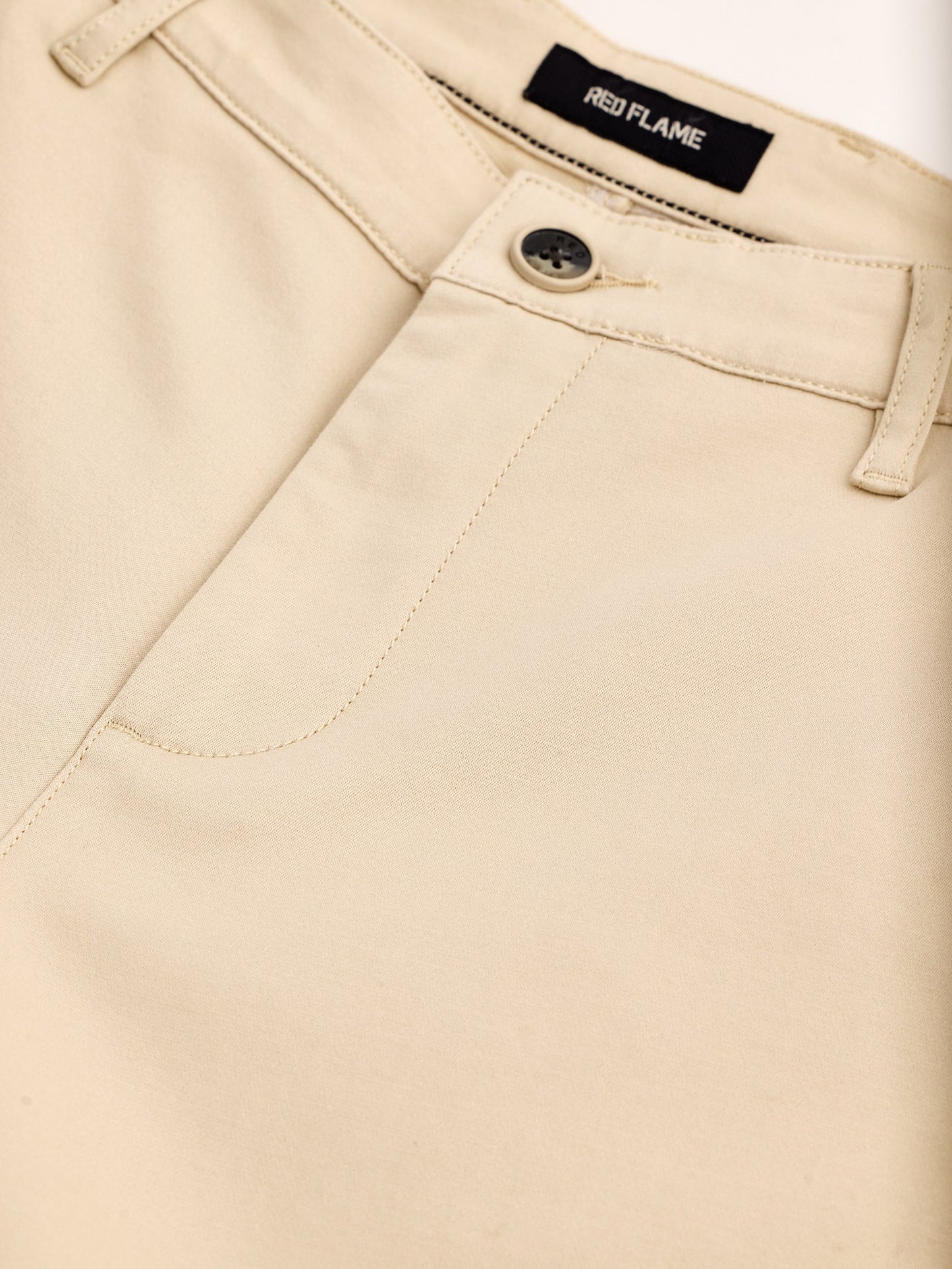 Cream Stretch Slim Fit Trouser