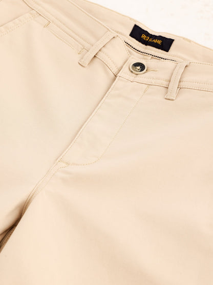 Cream Stretch Slim Fit Trouser