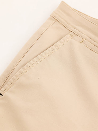 Cream Stretch Slim Fit Trouser