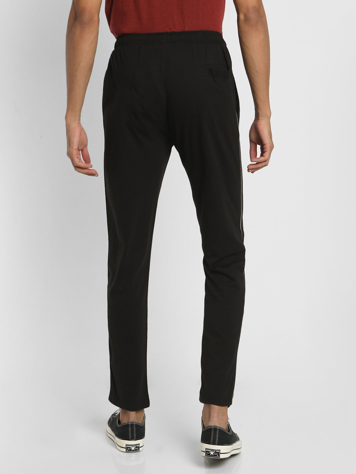 Black Solid Track Pant