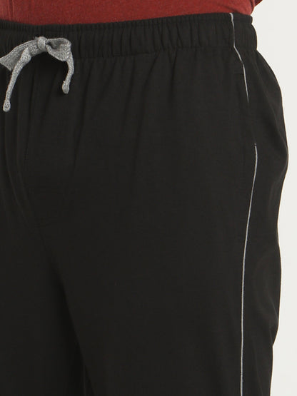 Black Solid Track Pant