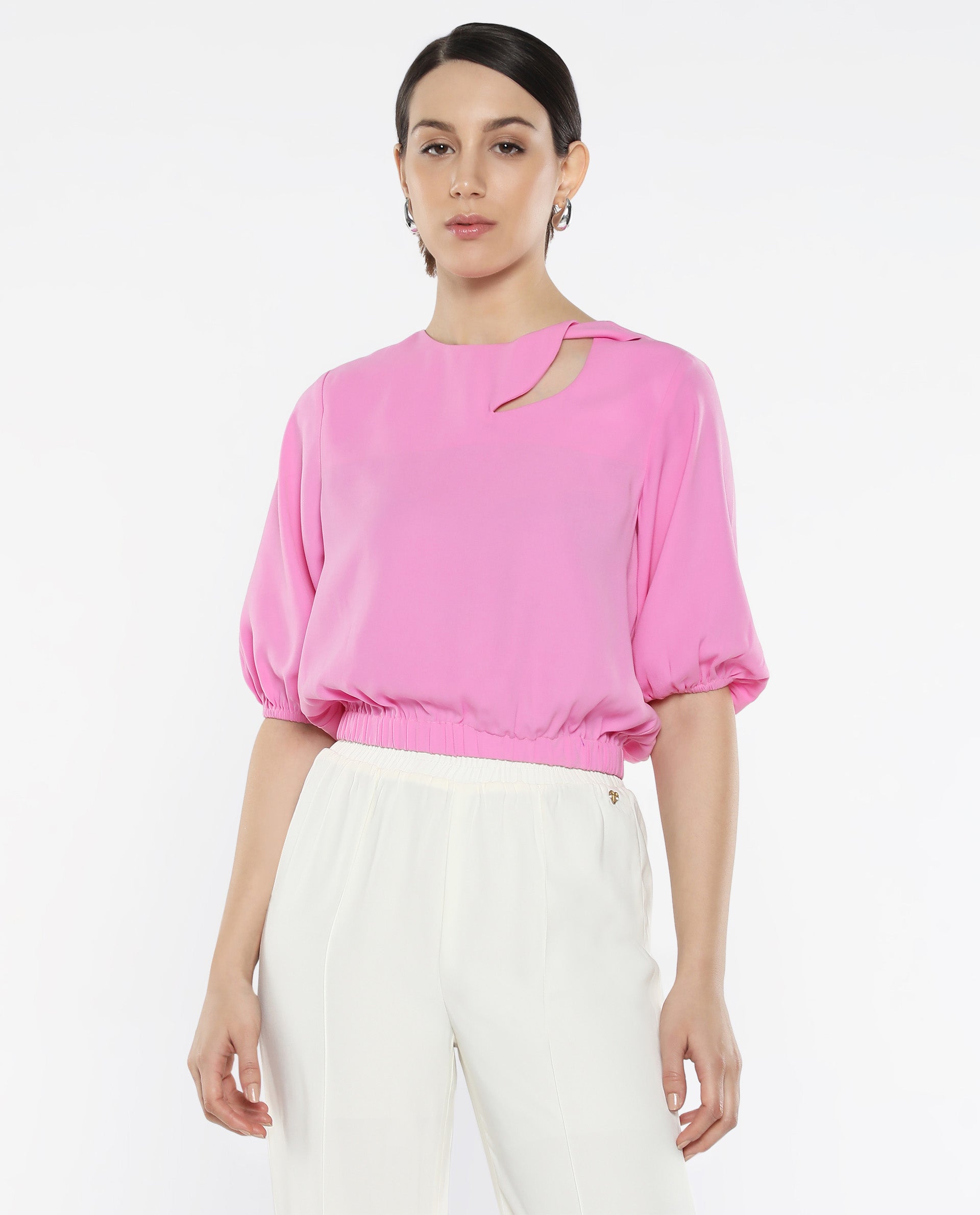 Rareism Women Dionysus Pink Plain Top