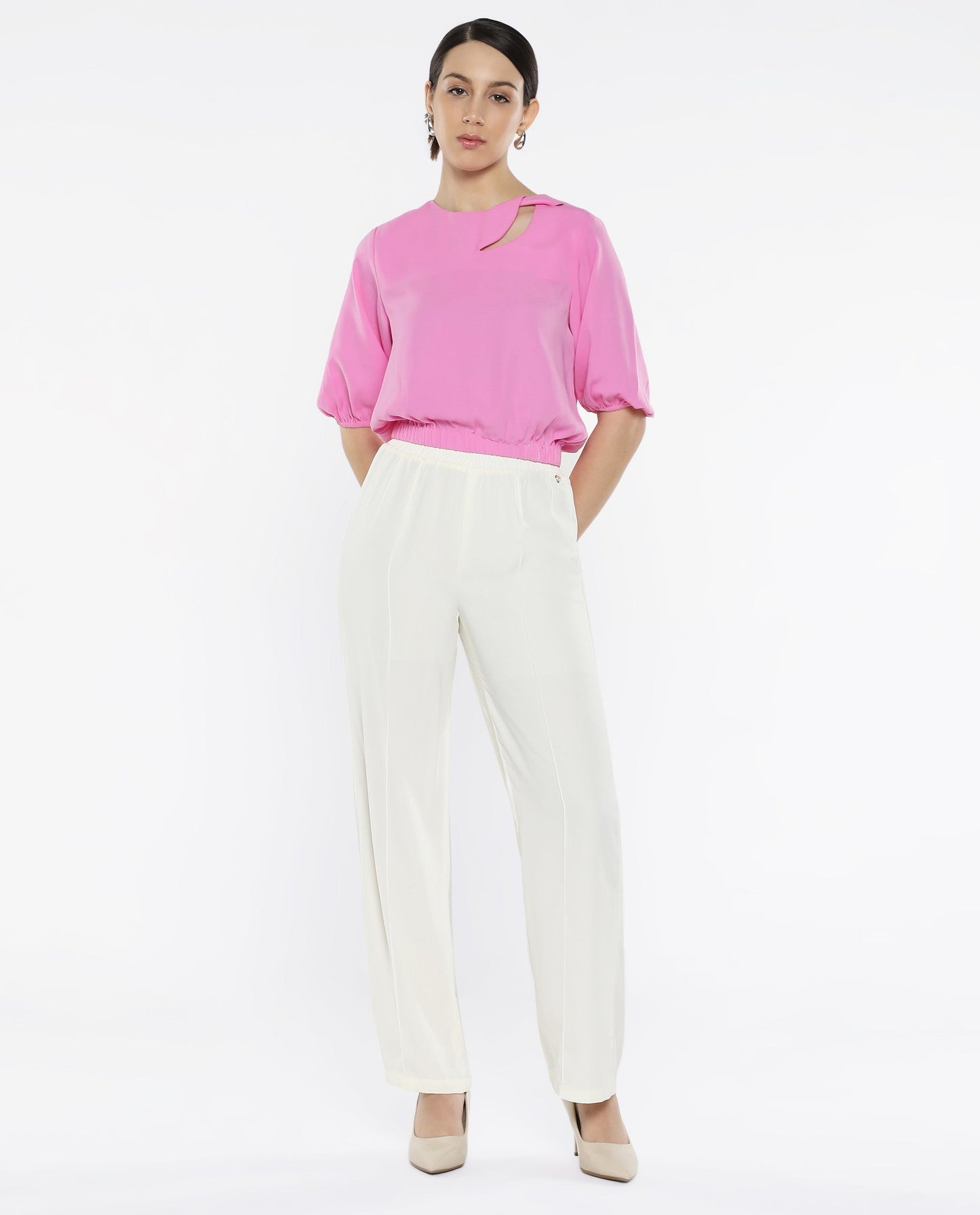 Rareism Women Dionysus Pink Plain Top