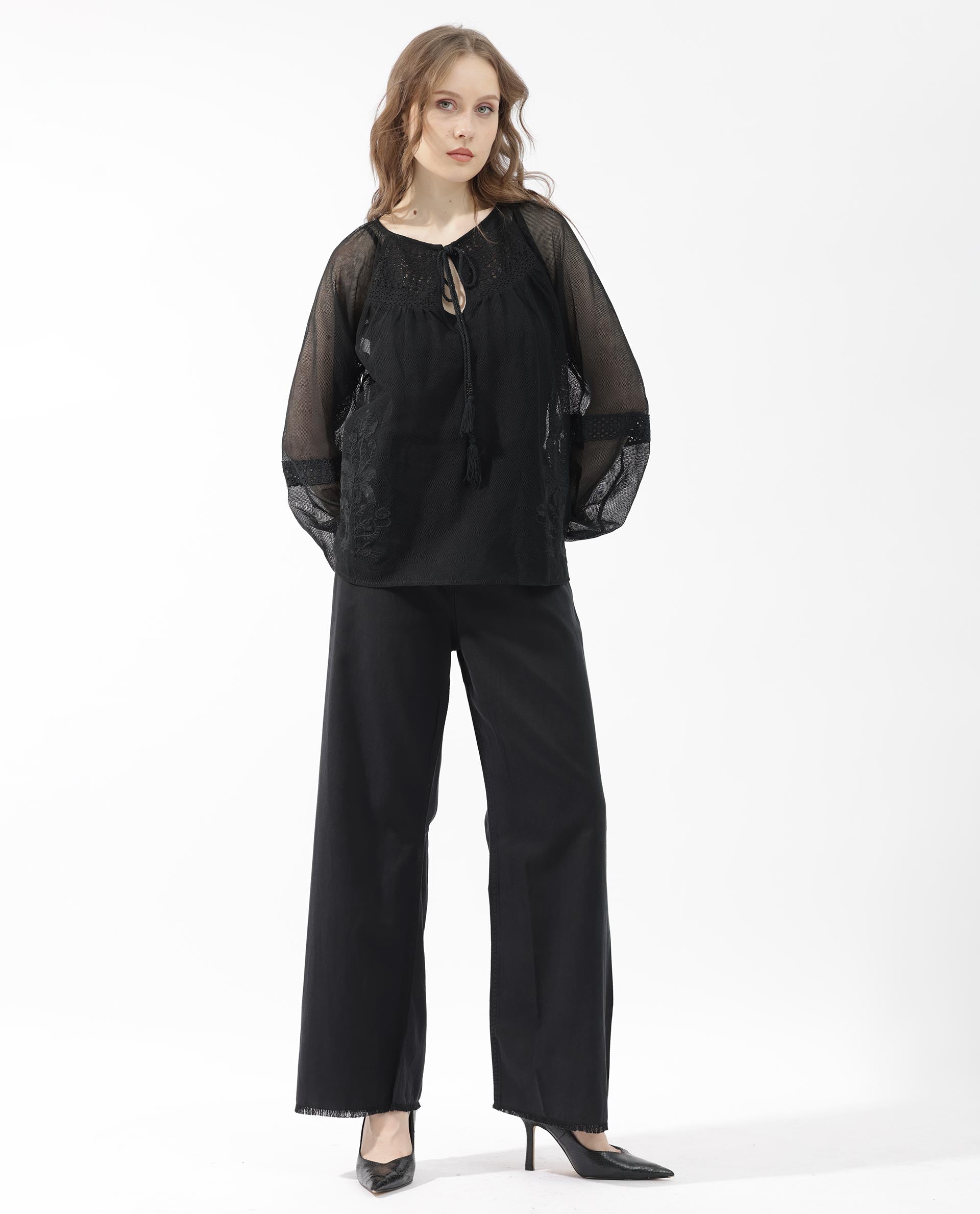 Rareism Women Ela Black Top Dyed