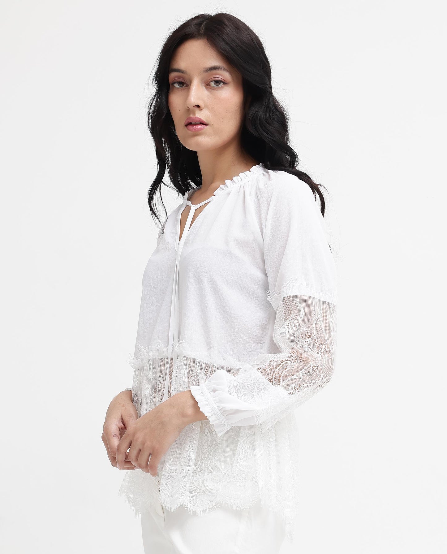 Rareism Women Florida White Top Full Sleeve Solid