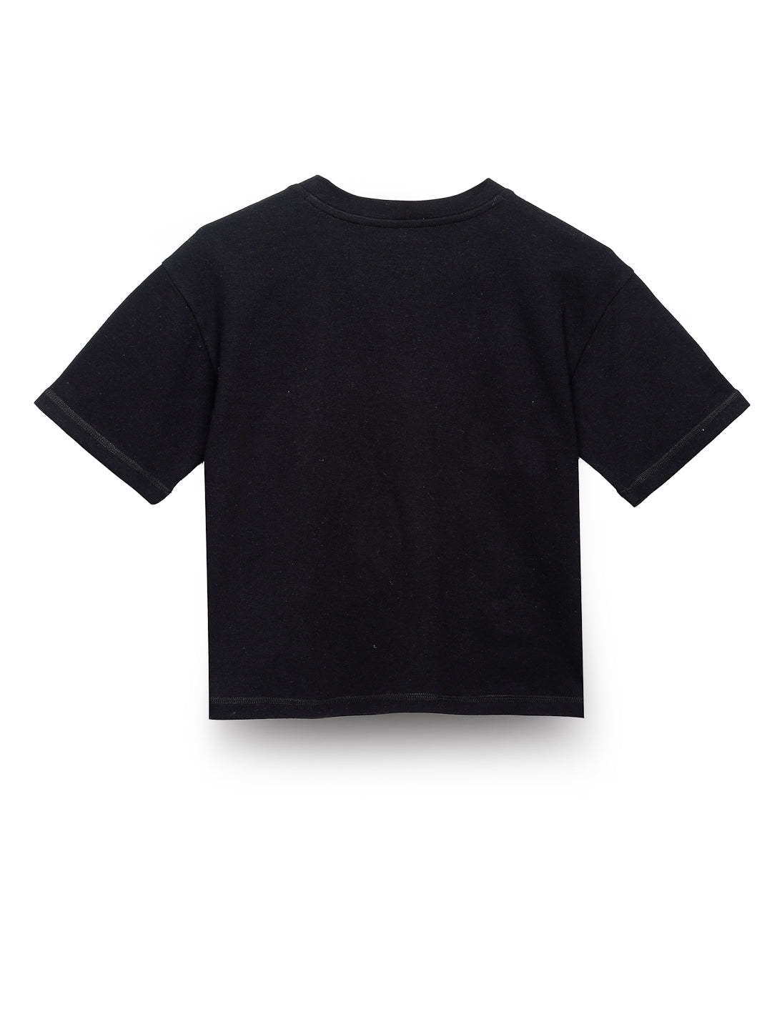 Stylish Black Unisex Cotton Interlock T-shirt