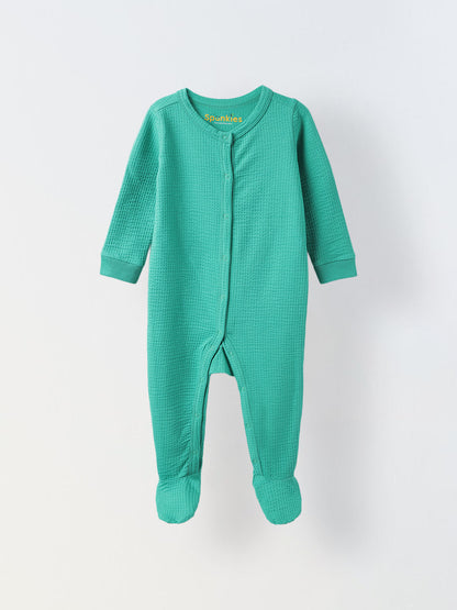 Infant Green Waffle-Knit Footed Romper & Fun Character Print Romper Set - Cozy Combo