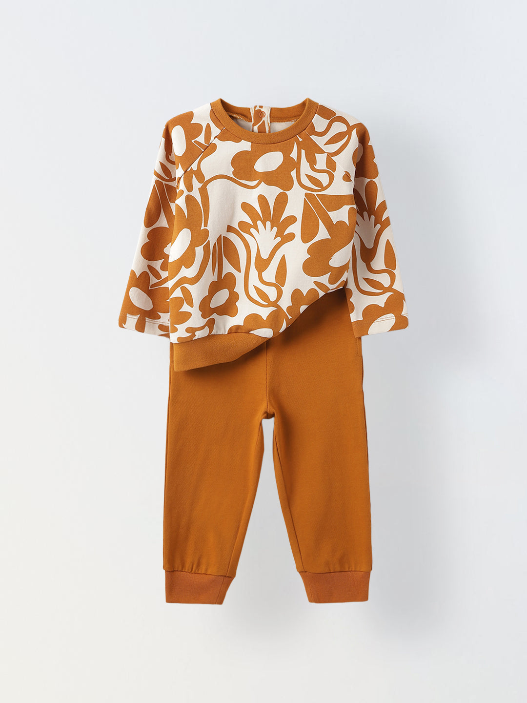 Infant Floral Print Sweatshirt & Jogger Set - Cozy & Stylish Two-Piece Outfit