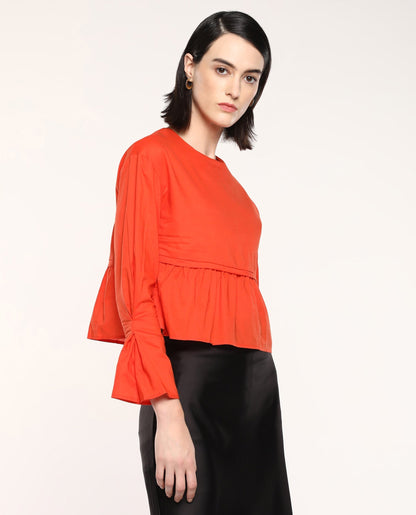 Rareism Women Kingwell Orange Plain Top