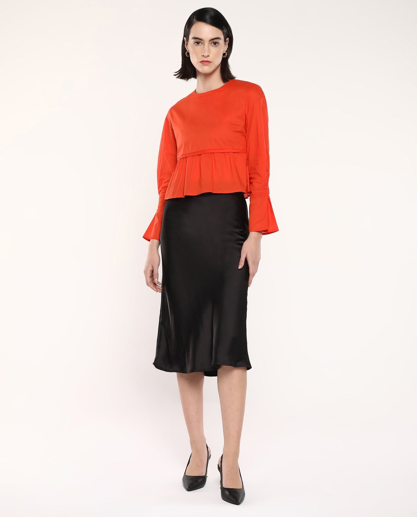 Rareism Women Kingwell Orange Plain Top