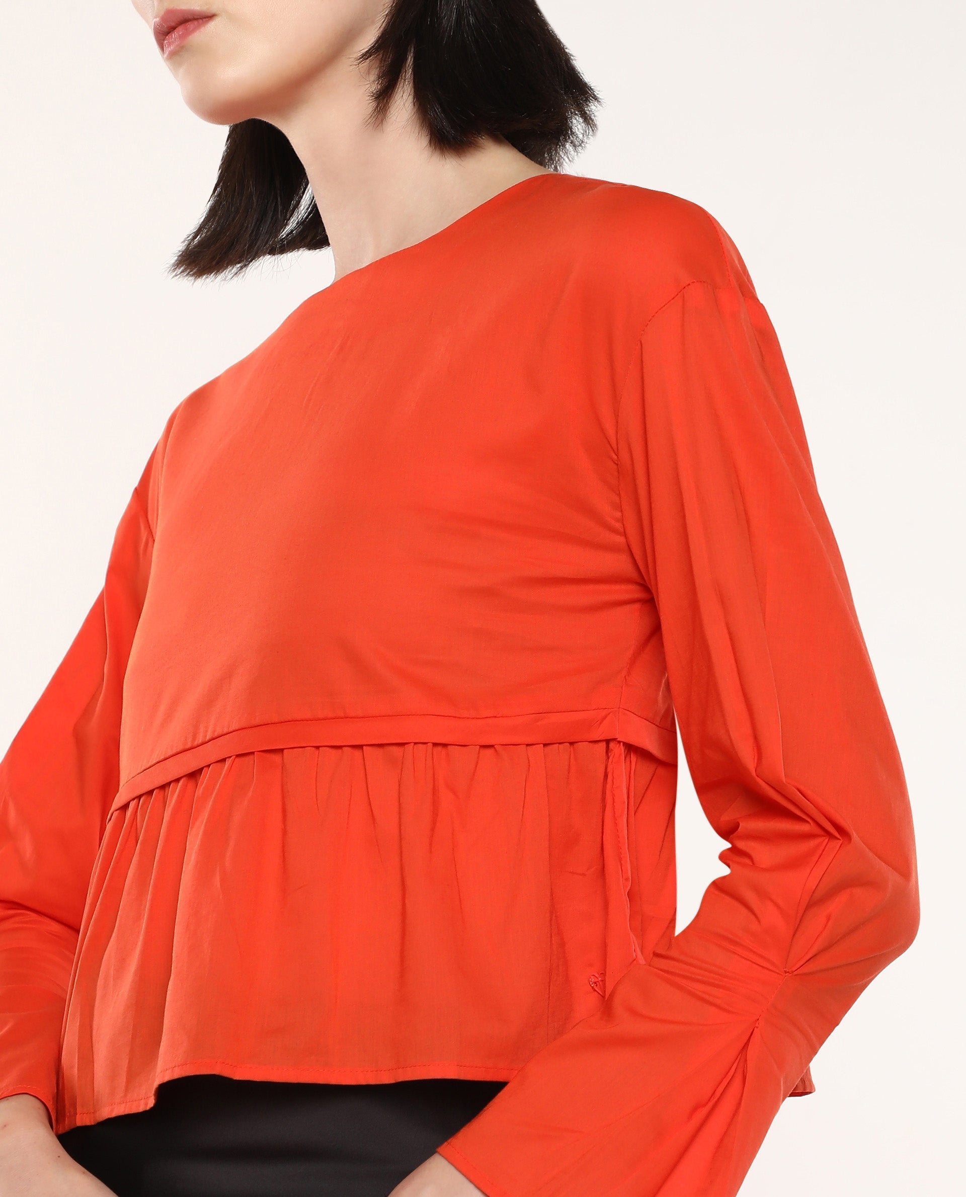 Rareism Women Kingwell Orange Plain Top