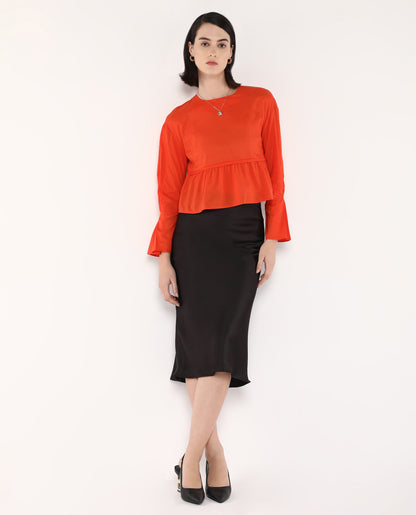 Rareism Women Kingwell Orange Plain Top