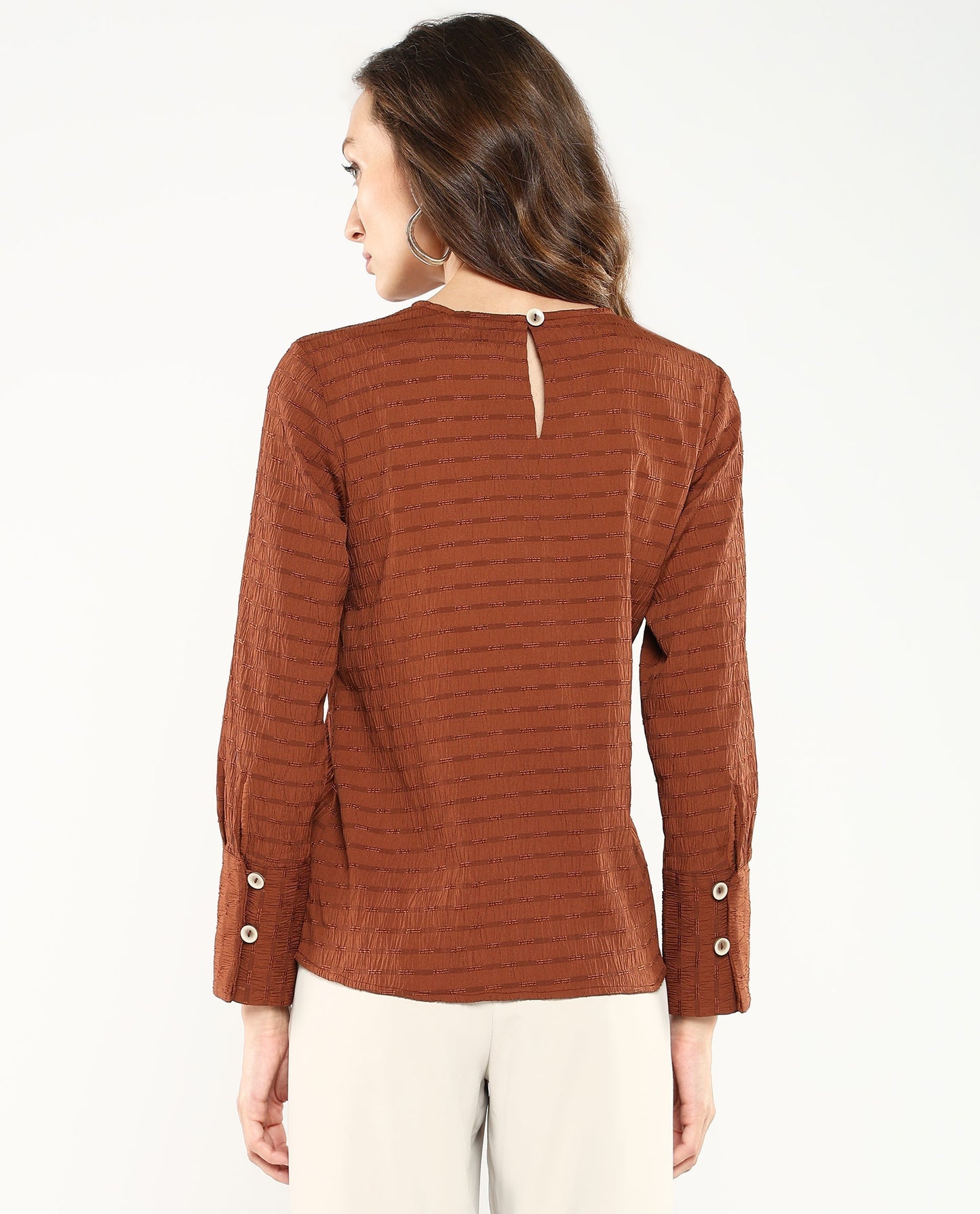 Rareism Women Kiop Rust Plain Top