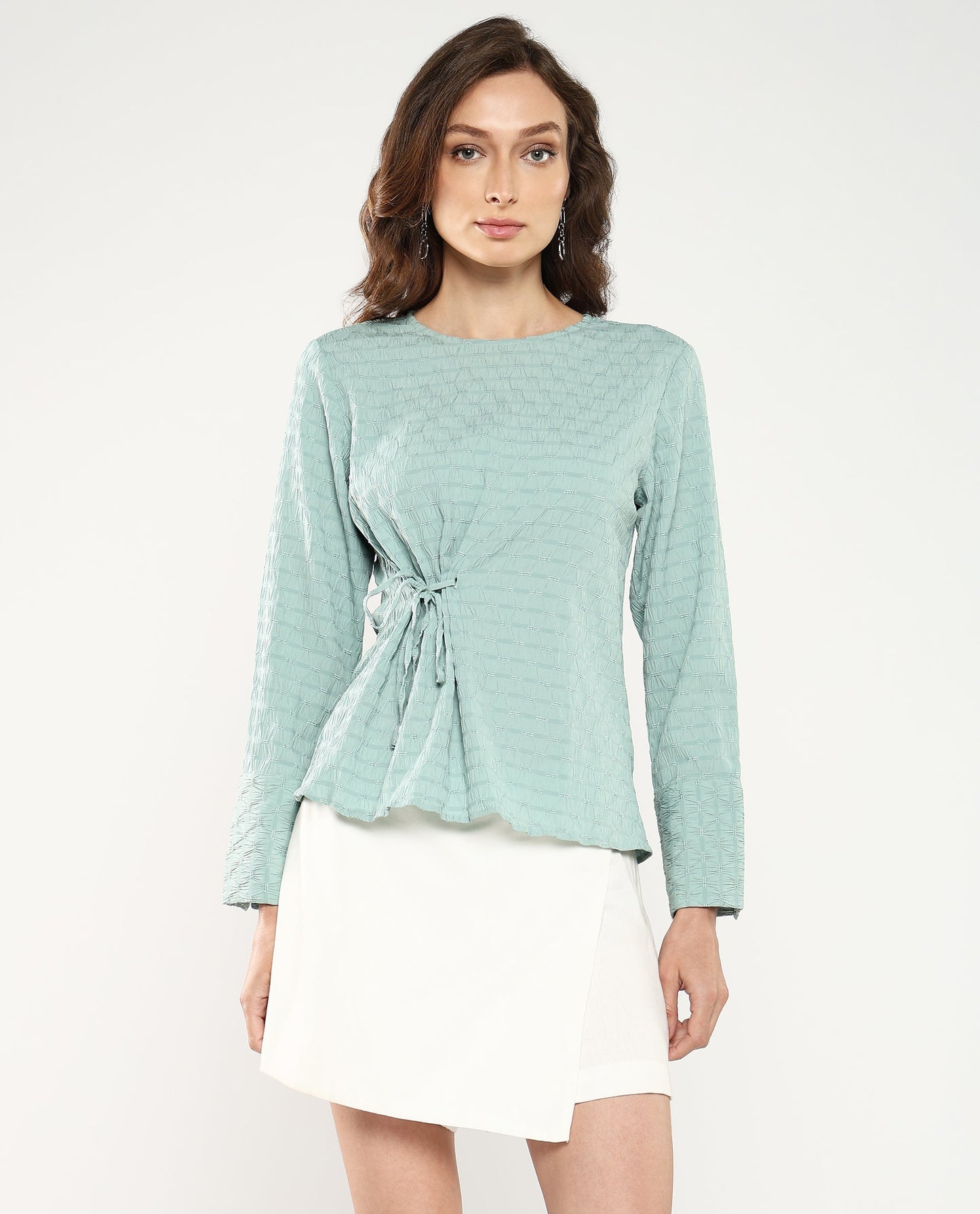 Rareism Women Kiop Green Plain Top