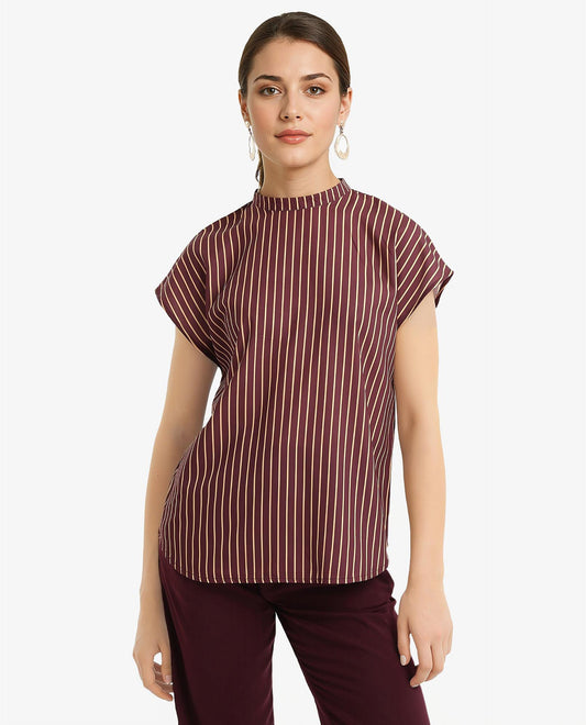 Rareism Women Lossa Brown Printed Top