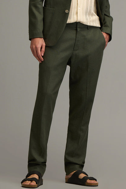 Urban Finesse Olive Linen Trouser