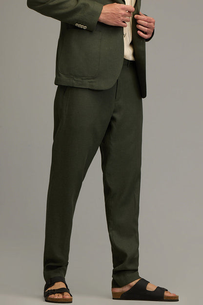 Urban Finesse Olive Linen Trouser