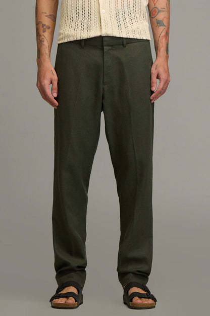 Urban Finesse Olive Linen Trouser