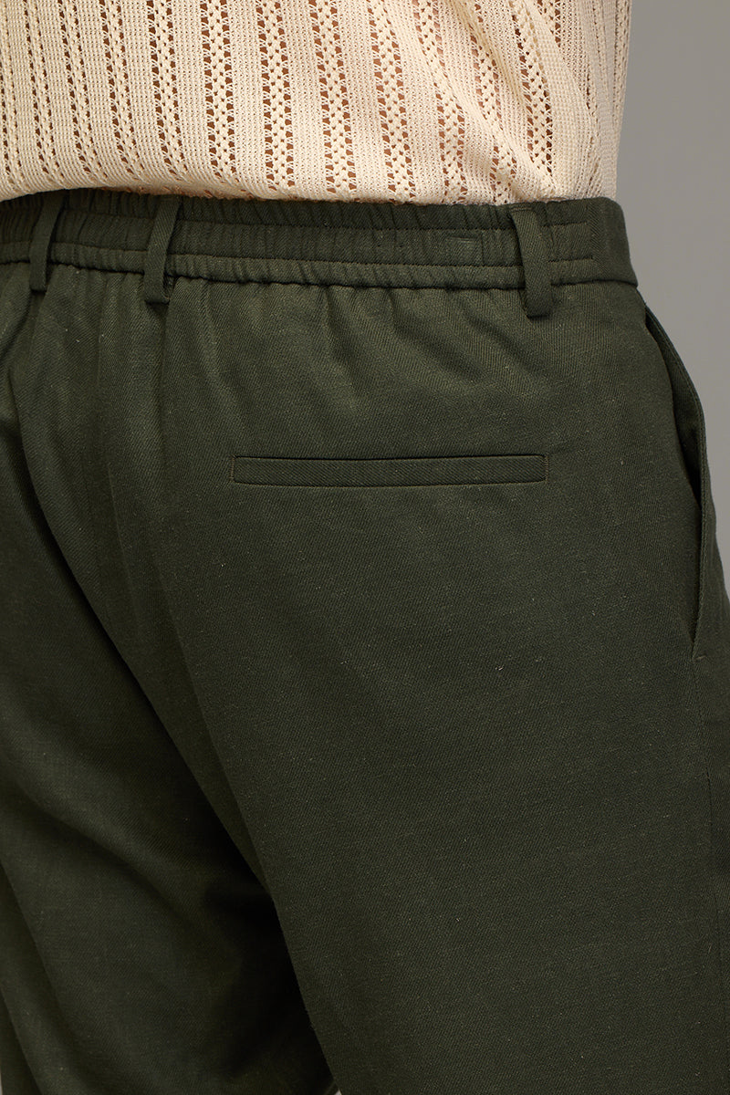 Urban Finesse Olive Linen Trouser