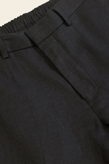 Urban Finesse Black Linen Trouser