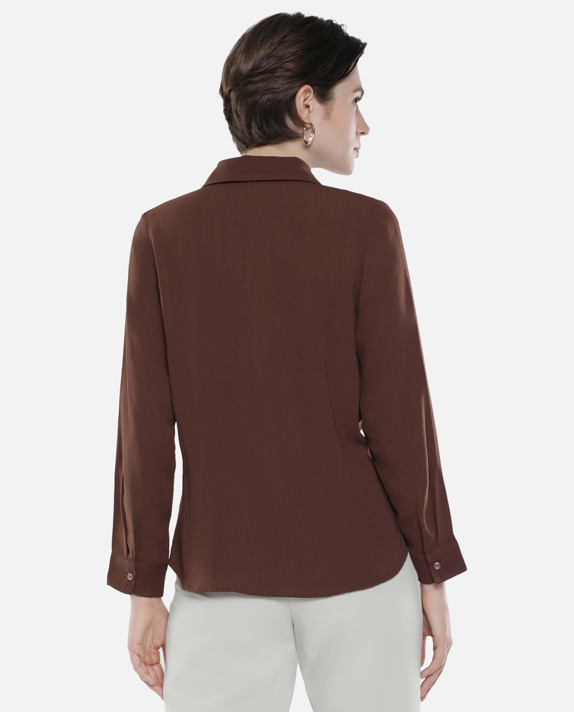 Rareism Women Mersin Brown Plain Top