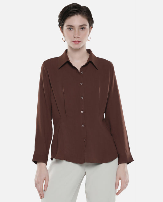 Rareism Women Mersin Brown Plain Top