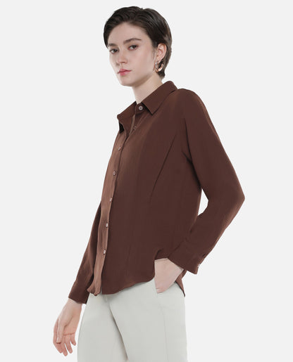 Rareism Women Mersin Brown Plain Top