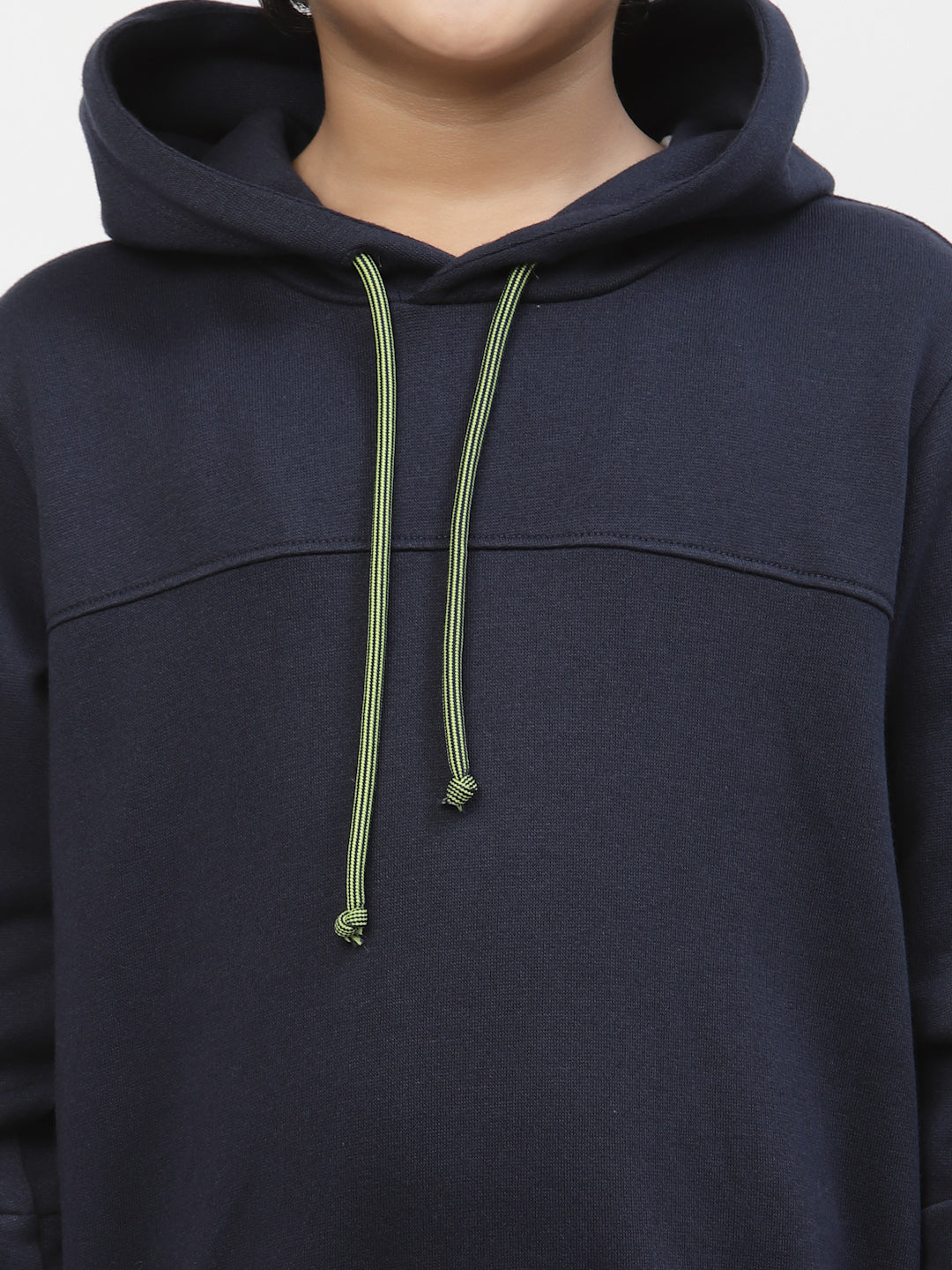 Boys Future Logo Pocket Hoodie-Navy Blue